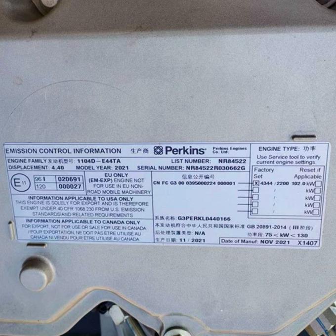 C4.4 Computer Control เพอร์กินส์ Engines Assembly 102kw 2200 Rpm 1104D-E44ta Nr84522