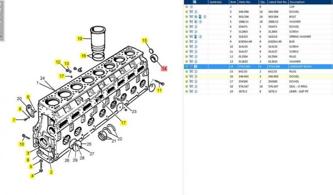Original Parts 374/1360 Camshaft Bushings for 퍼킨스 Diesel Engine Spare Parts