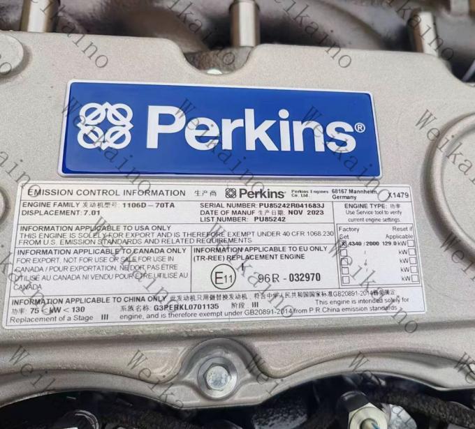 Original Brand New เพอร์กินส์ รถขุด Engine Parts Original Complete Engine Assy 1106D-70ta C7.1 Engine